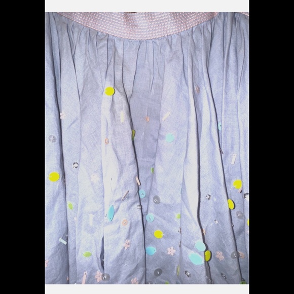 Anthropologie Pankaj & Nidhi Ayana Sequin Swing Top Shirt Tank Blue Size M - Picture 6 of 6